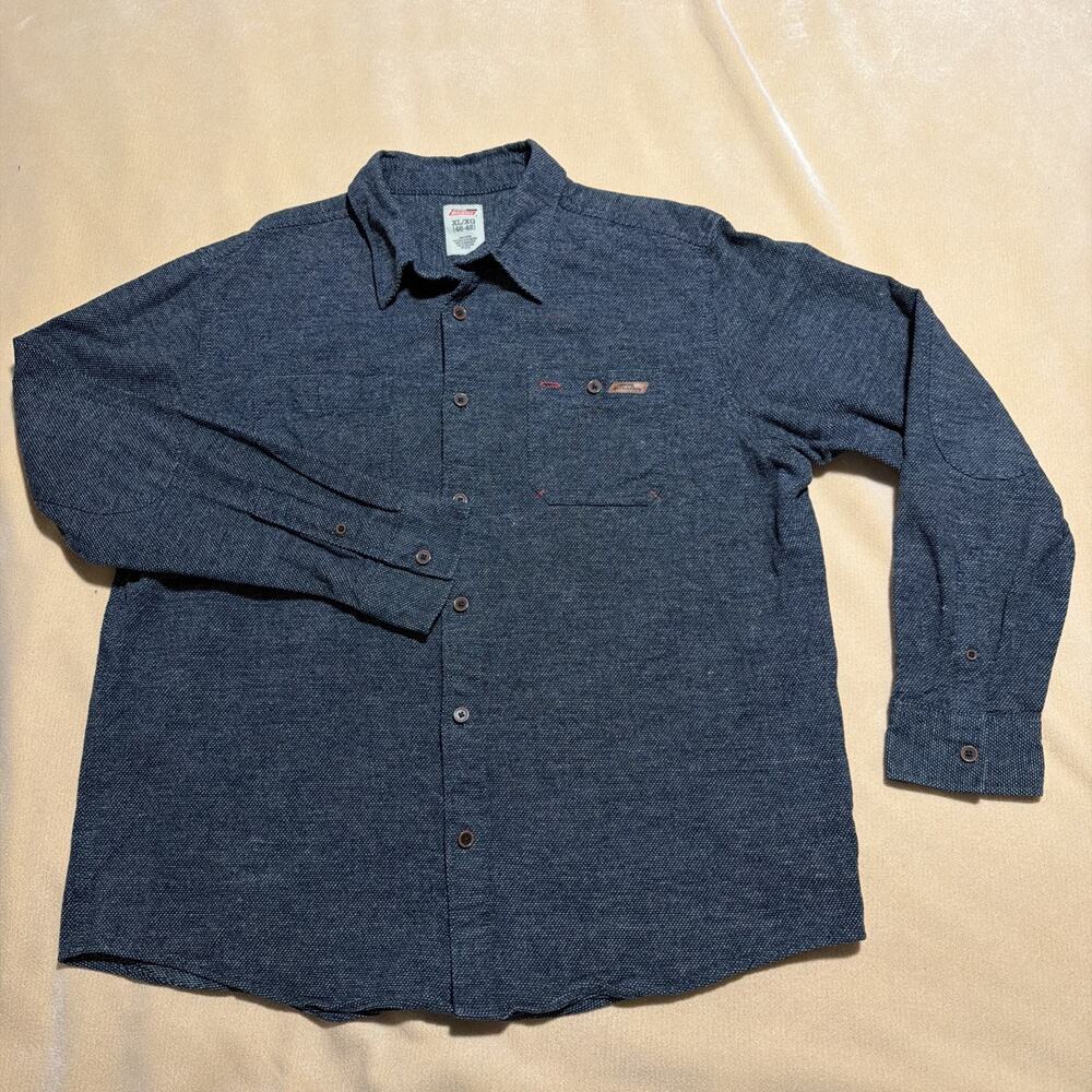 Dickies Thick Cotton Flannel Men’s Dark Blue Workwear Button Up XLarge 46-48